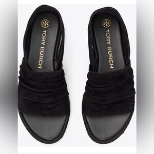 Tory Burch Suede Slingback Espadrille Black size 6 wen NWOB